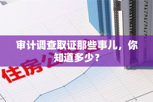 上杭审计调查取证那些事儿，你知道多少？