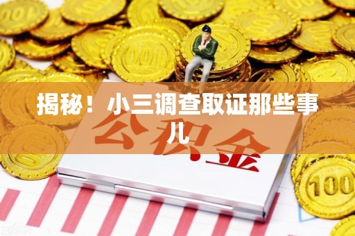 上杭揭秘！小三调查取证那些事儿