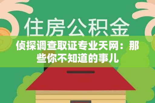 上杭侦探调查取证专业天网：那些你不知道的事儿